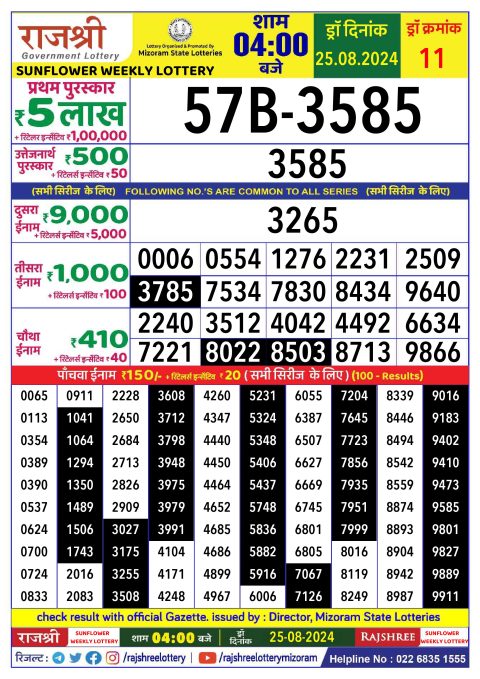 Rajshree Lottery Result Today