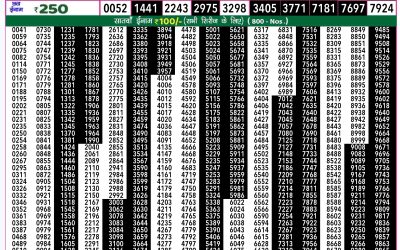 Rajshree 50 som weekly lottery 7.30pm result 30 September 2024