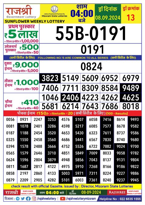 Rajshree Lottery Result Today