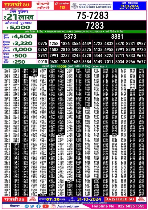 Rajshree Lottery Result Today