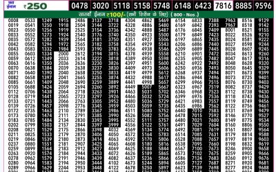 Rajshree 50 ravi weekly lottery 7.30pm result 20 October 2024