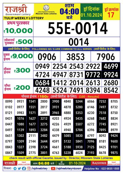 Rajshree Lottery Result Today