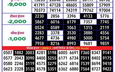 Rajshree 20 weekly lottery 8.30pm result 12 November 2024