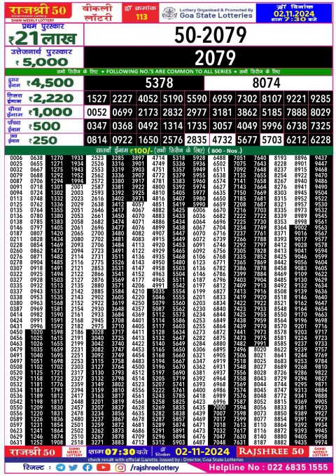 Rajshree Lottery Result Today