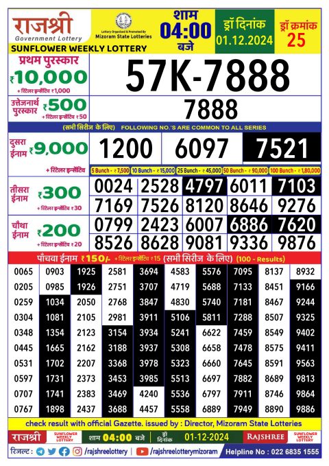 Rajshree Lottery Result Today