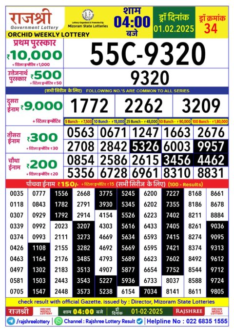 Rajshree Lottery Result Today