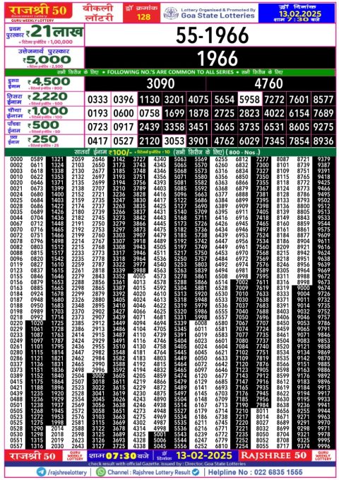 Rajshree Lottery Result Today