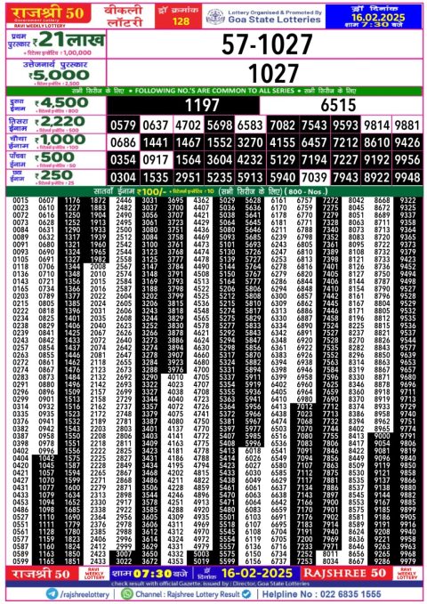 Rajshree Lottery Result Today